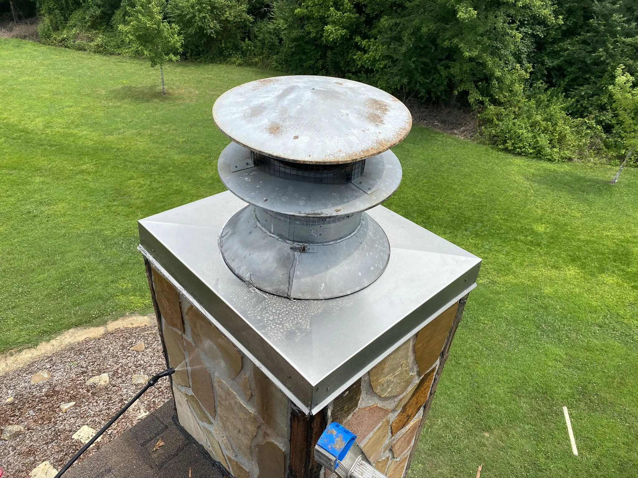 Rusted chase cover causing chimney leaks