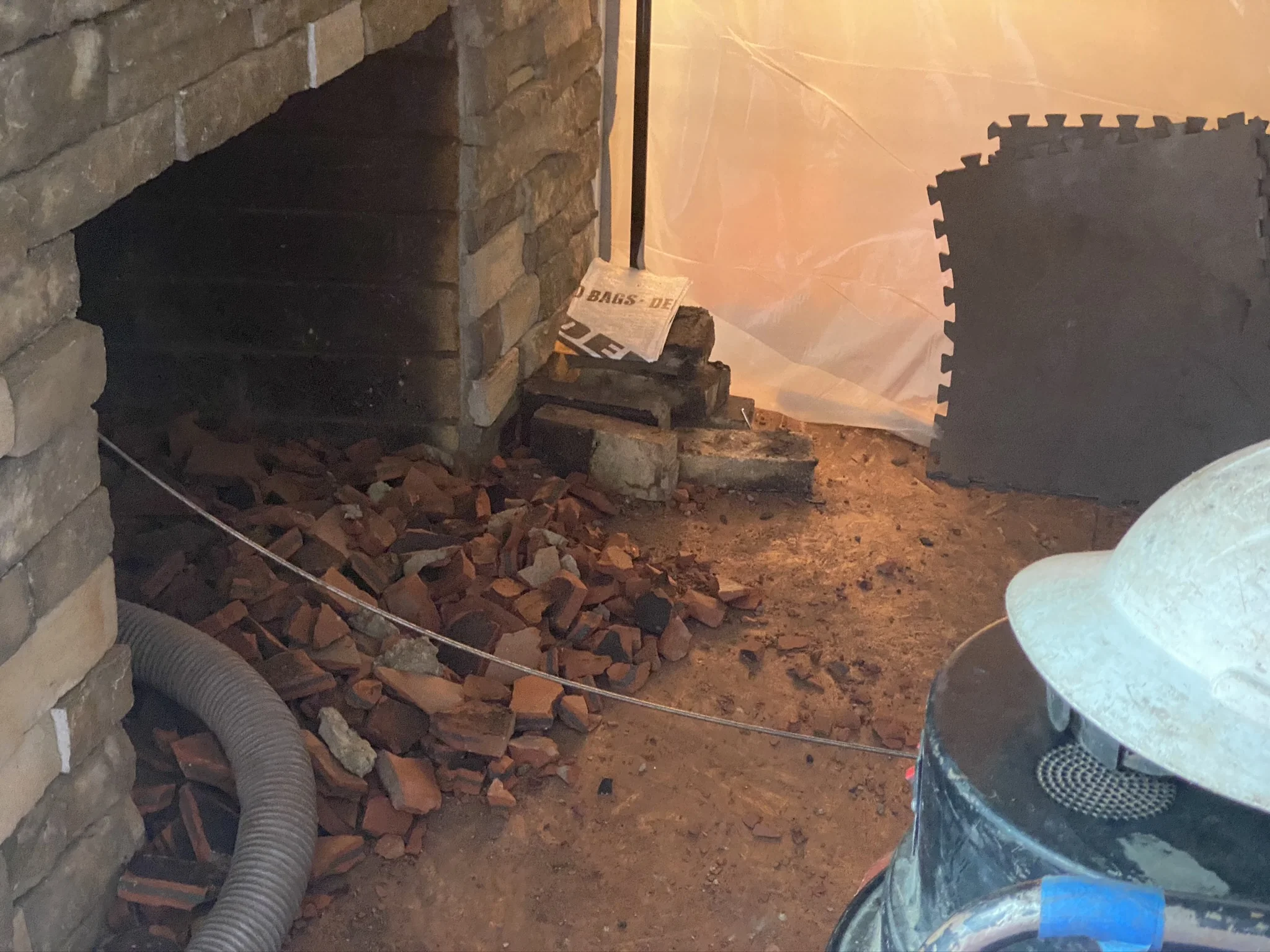 Level 1 inspection before wood stove cleaning