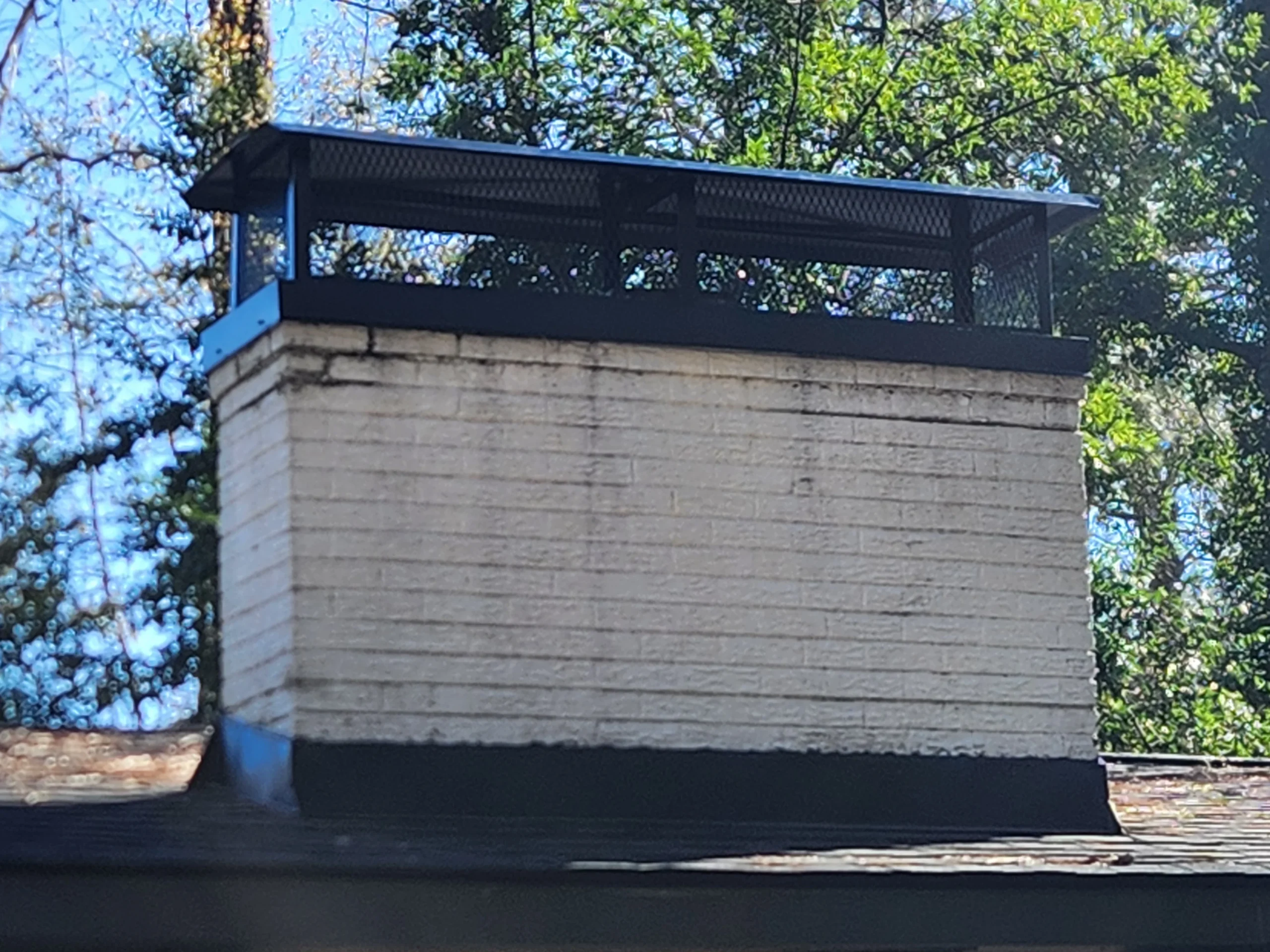 Chimney flashing leak source inspection