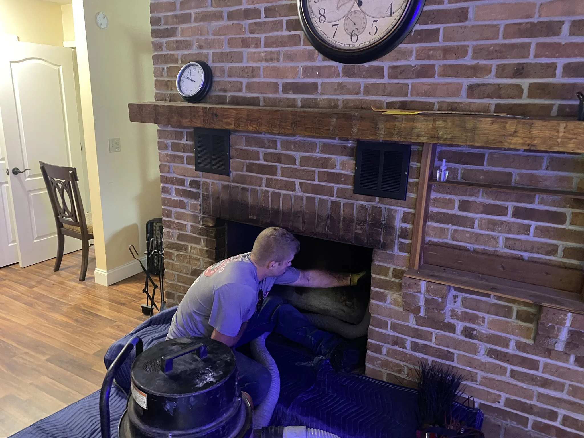 Firebox damage requiring fireplace repair