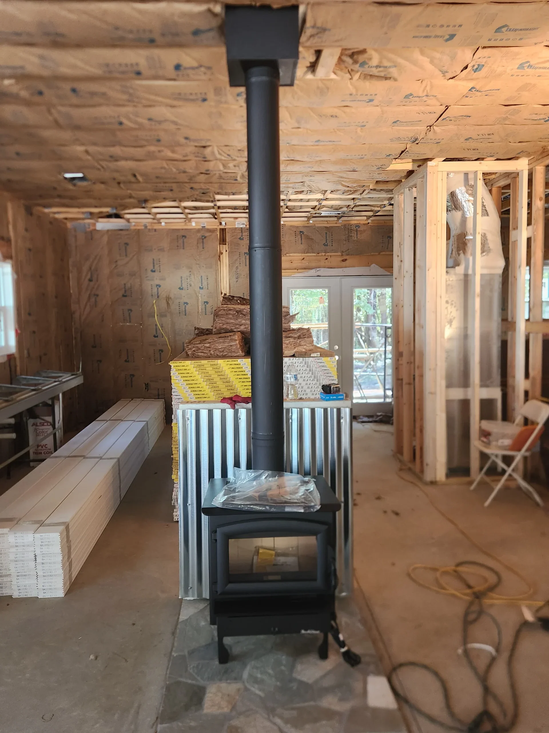 Wood burning stoves installed to code